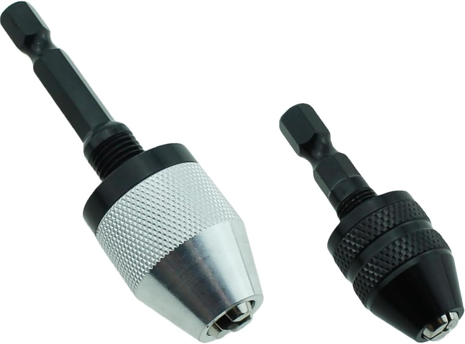 2 Pieces Keyless Drill Chuck - 1/4 Inch Hex Shank Drill Bit Adapter, Quick Change Extension Adapter for Impact Drill Tools (0.3-6.5Mm & 0.3-3.6Mm) image number 3