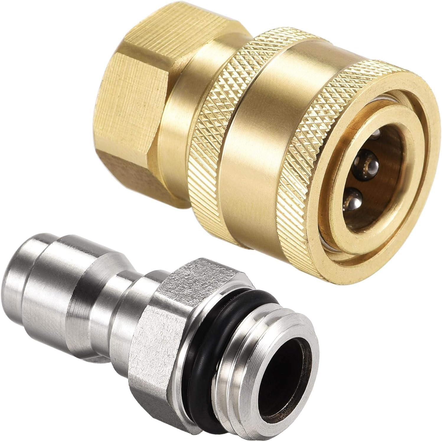 Limcryspp High-Pressure Cleaning Machine Nozzle Connector, M14 Thread, 1/4 Quick Connector, Internal Thread Connector and External Thread Brass Quick Connector