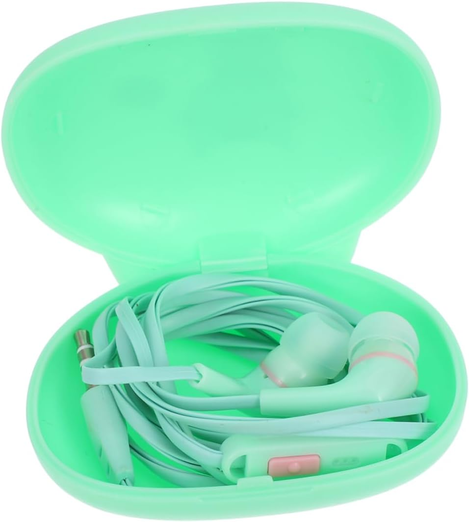 ROMISBABA In-Ear Corded Earphones Microphone for Phones, Portable Wired Earbuds, Green, Compatible Mobile and Computer Use image number 4