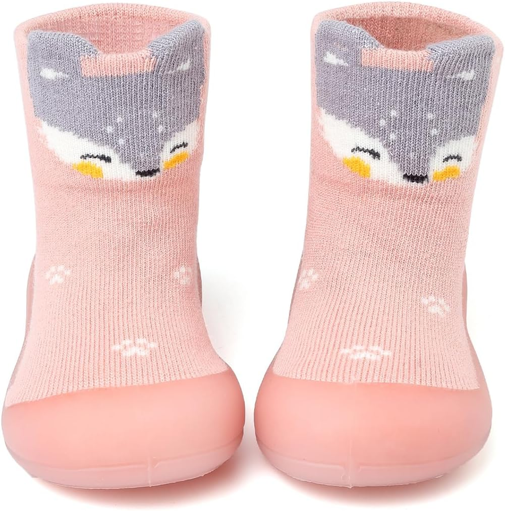 Baby Sock Shoes Toddler Cartoon Soft Rubber Sole Non Slip Indoor Floor Slipper for Infant Boys Girls First Walking Trainers Shoe image number 6