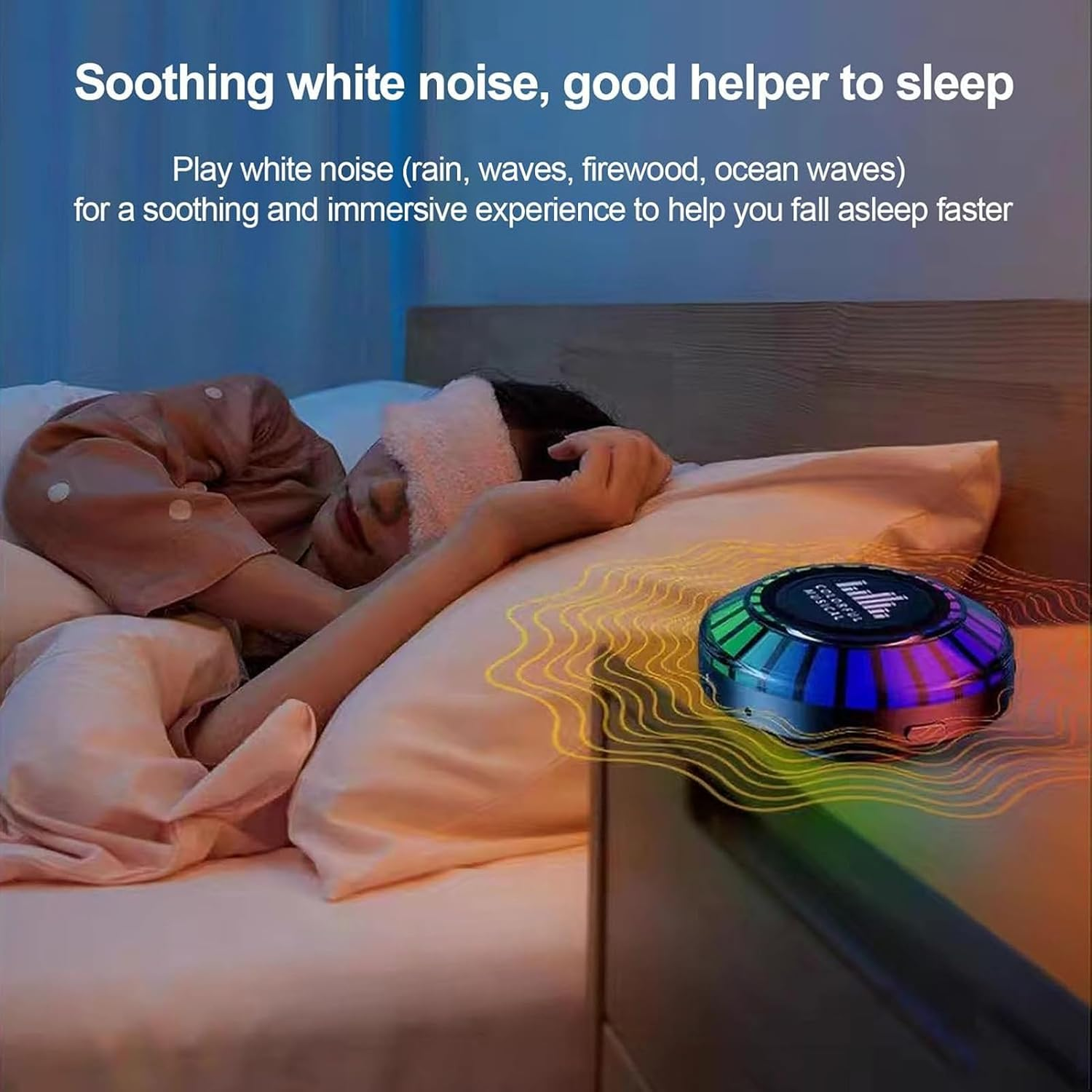 Mini Bluetooth Speaker with RGB Rhythm Lights, Rechargeable Portable Wireless Bluetooth Bone Conduction Humbird Speaker, Turn Anything into Speakers, for Travel image number 3