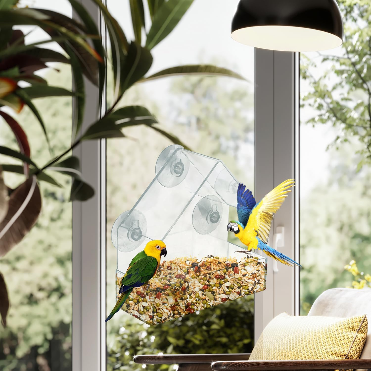 Window Bird Feeder &ndash; Clear Acrylic Bird Feeder for Outdoor Birds, Easy to Mount and Perfect for Bird Watching