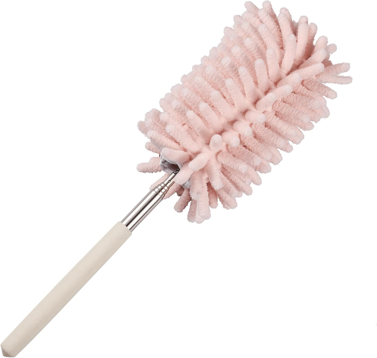 Aumohall Pink Retractable Microfiber Duster for Cleaning Extendable Feather Duster Household Cleaning Tool for Cleaning Car, Office, Window, Furniture