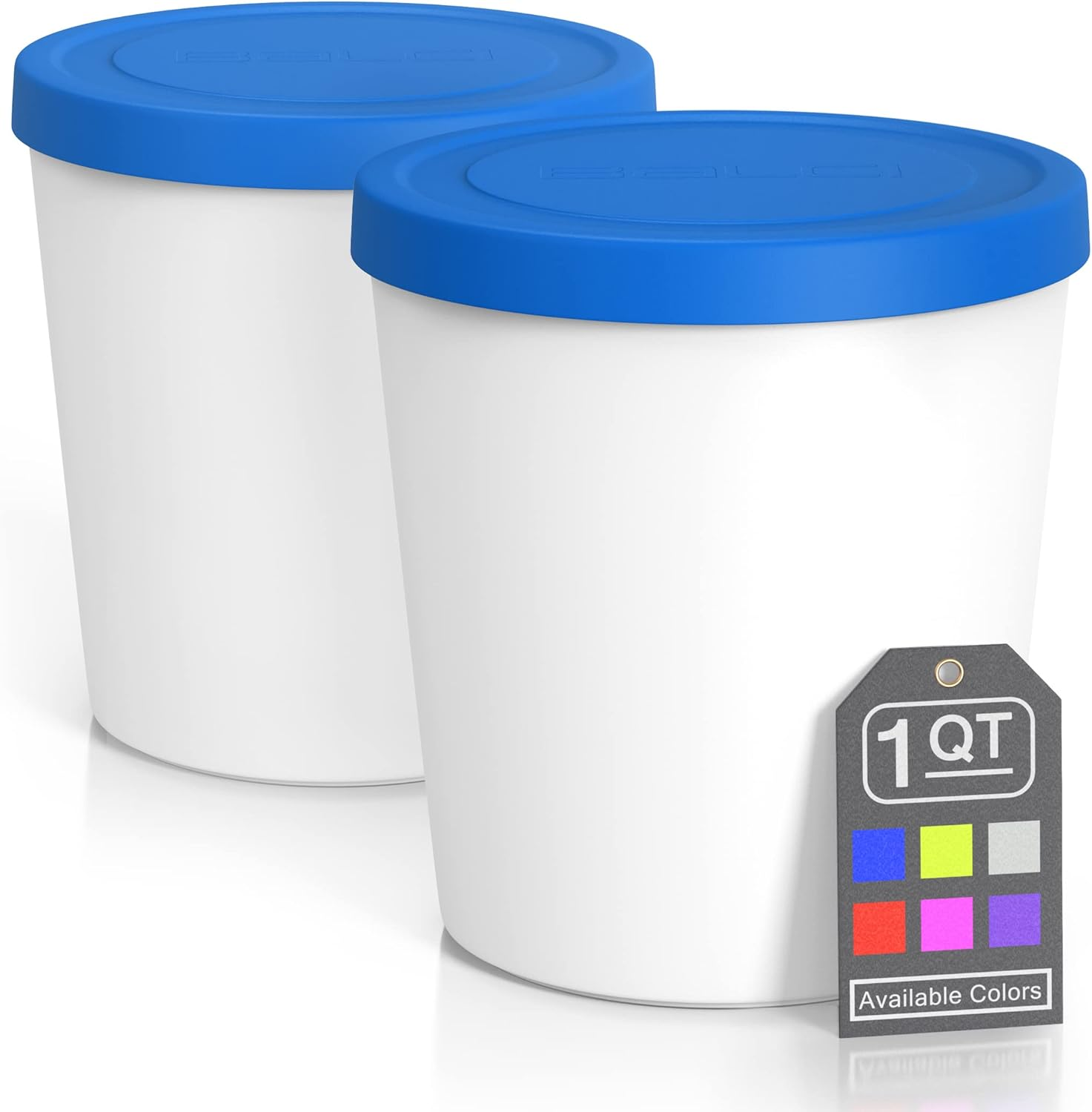 BALCI - Premium Ice Cream Containers (2 Pack - 1 Quart Each) Perfect Freezer Storage Tubs with Lids for Ice Cream, Sorbet and Gelato! - Mint