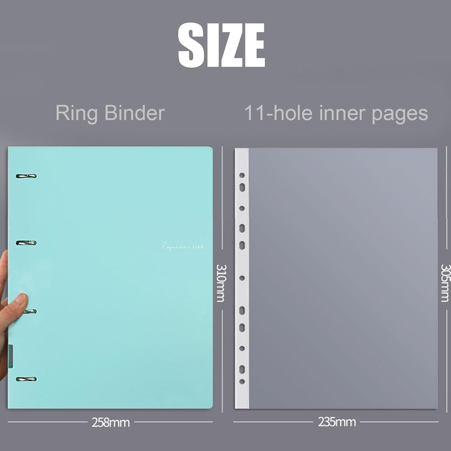 Standard Insert Ring Binder, Includes Binder with Refillable Loose Leaf Sheets, Ideal for Office, School, and Home Organization (Green + 100Pcs 8C) image number 5