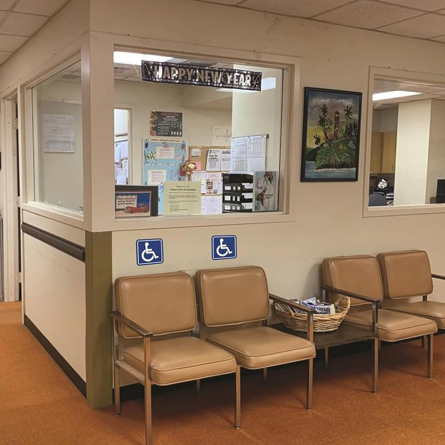 6-Pack Handicap Sign Stickers, ADA Compliant Disabled Wheelchair Symbol, Vinyl Disability Sticker for Window or Glass Door, Easy to Apply & Peel, Indoor/Outdoor Use, 7.6 X 7.6 Cm, Blue image number 2