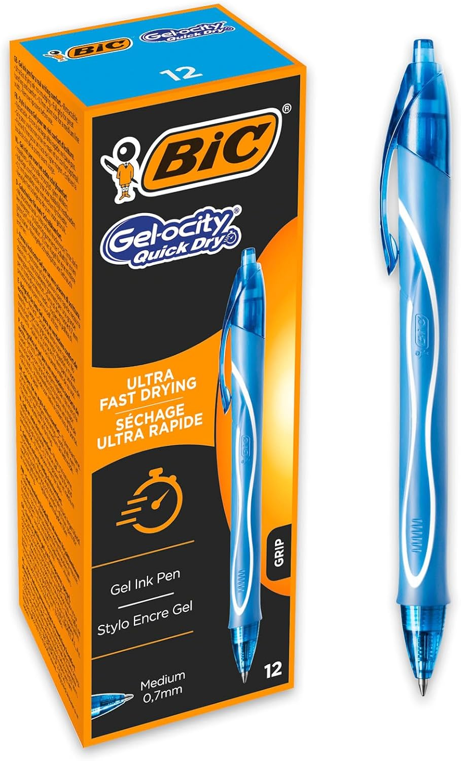 BIC Gel-Ocity Quick Dry Gel Pens, Medium Point (0.7 Mm), Purple, Box of 12, Retractable Pen with Ultra Fast Drying Ink image number 4