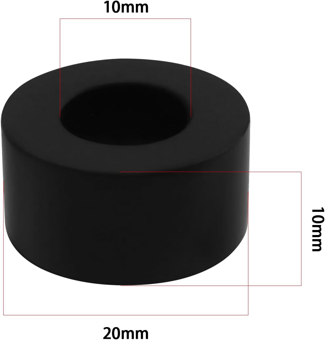SING F LTD Pack of 10 Rubber Spacers M10 Flat Washers 20Mm OD 10Mm ID 10Mm Thickness round anti Vibration Spacer Rubber Bushing Washers Suitable for Faucet Pipe Water Hose Car Accessories image number 5