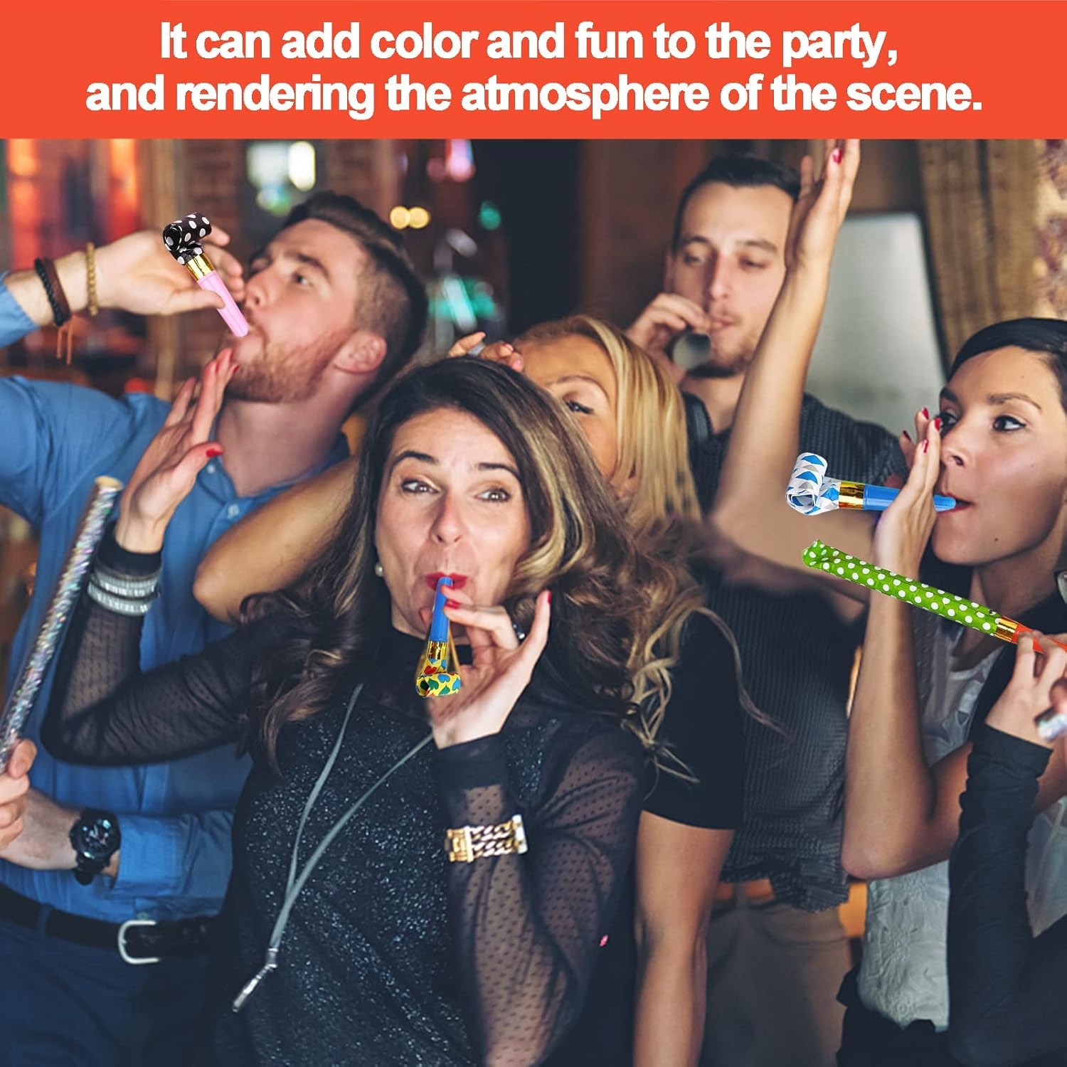 20 PCS Colourful Party Blowers Whistles, Colourful Loot Filler Noise Toy, Blowers Noisemakers, Party Noise Generator, Party Supplies for Birthday Party, Anniversary, Graduation, Wedding, Christmas image number 6