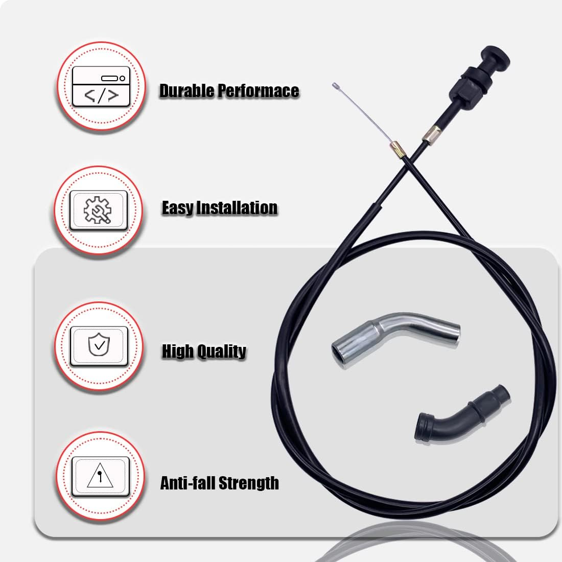 Carburetor Choke Cable and Starter Valve Plunger Kit Compatible with Honda TRX350 Rancher 350 Fourtrax 300 350 Foreman 400 Choke Cable 17950-HN5-671 image number 6