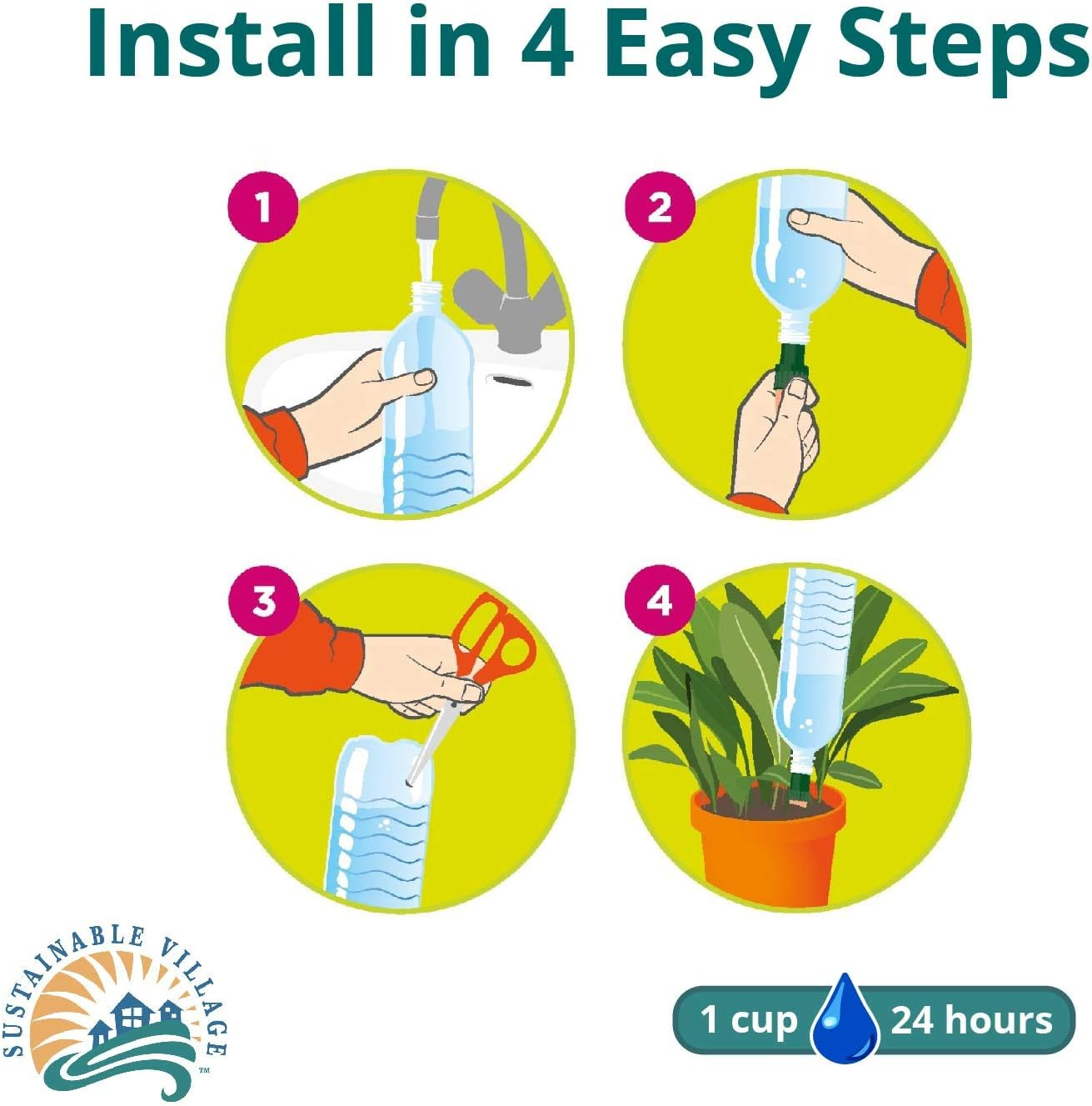 Blumat 22202 Bottle Adapter for Plant Watering, X-Large, 2-Pack image number 3