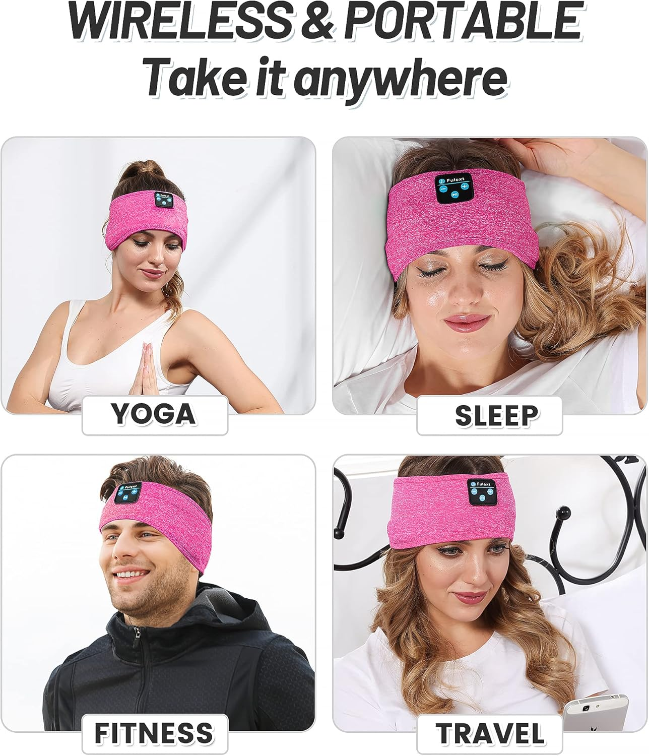 Fulext Sleep Headphones Bluetooth Sleeping Headband, Sleeping Headphones Music Sports Headband, Ultra-Soft Headphones Headband for Side Sleepers, Sleeping Gifts for Men Women image number 6