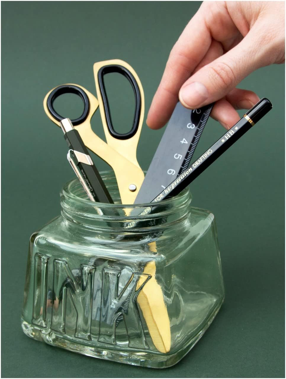 Suck UK Desk Tidy Inkwell | Glass Pen Pot & Pencil Pot | Pen Holder & Makeup Brush Holder | Office & Desk Accessories image number 6