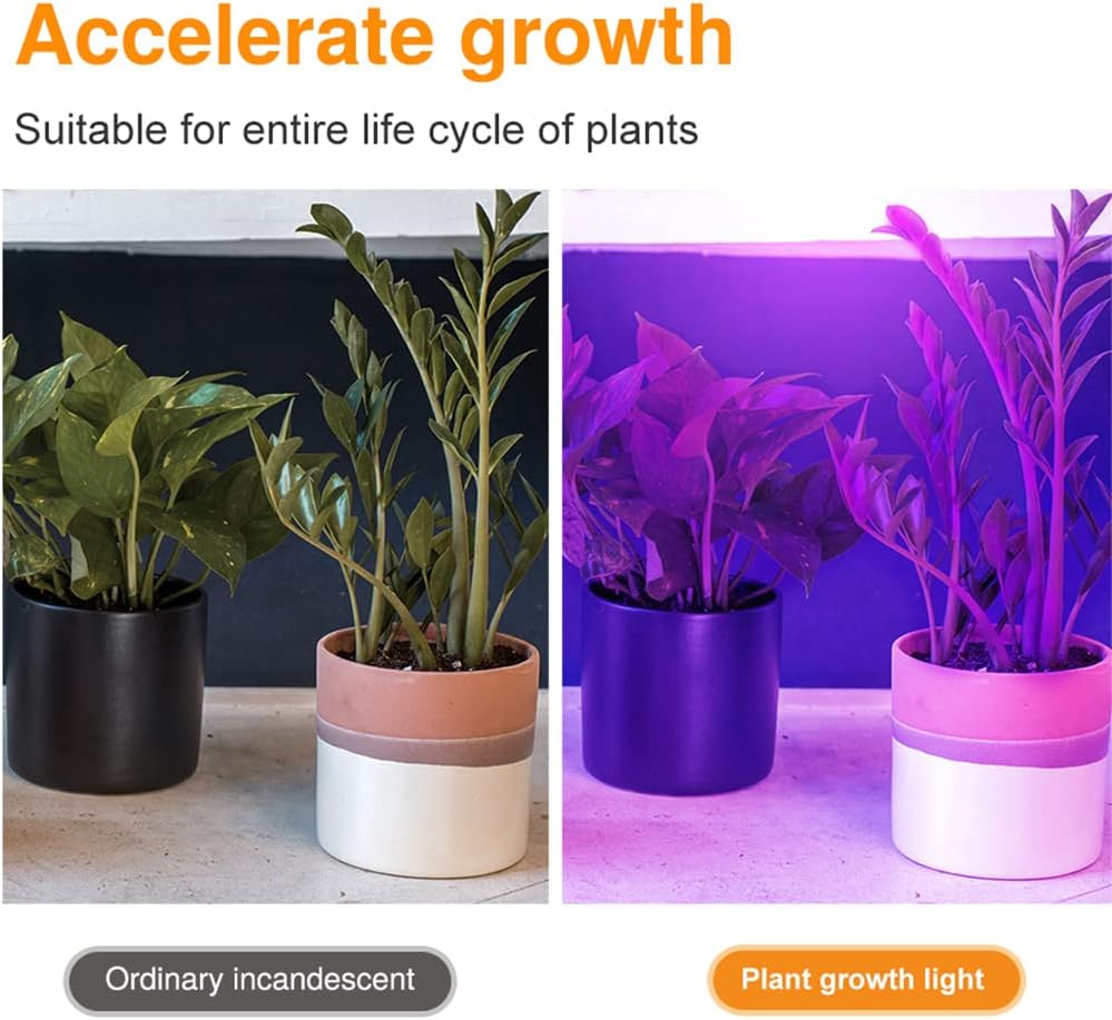 LED Grow Light Bulb Par16 Short Neck Bulb,Plant Light Bulbs E27 Base,5W Grow Bulb 50W Equivalent, Grow Light for Indoor Plants,2Pack image number 5