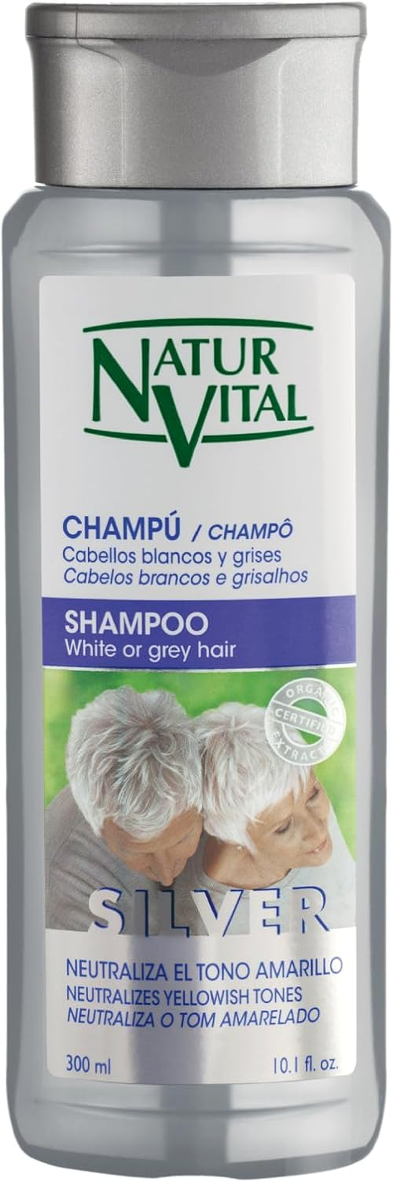 Naturvital Silver Shampoo with Blueberry Extract for Blonde, Silver, White or Grey Hair -300Ml image number 4