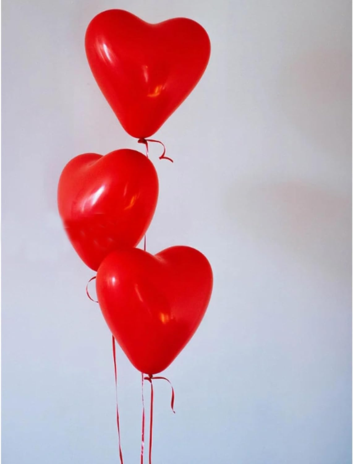 YUESUO Heart Shape Balloons for Valentines Day,Propose Marriage,Birthday Party Graduation 3 Style,12 Inch,Pack of 30 With1 Pink Ribbon (White+Red+Pink)