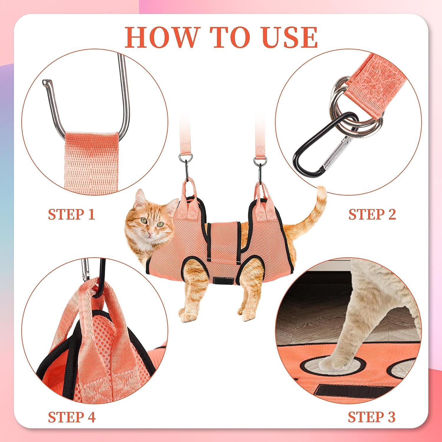 Patiencet Dog Grooming Hammock, Pet Grooming Hammock for Cats & Dogs with Security Strap, Dog Sling for Nail Trimming with Nail Clippers/Trimmer, Nail File, Pet Comb(S) image number 5