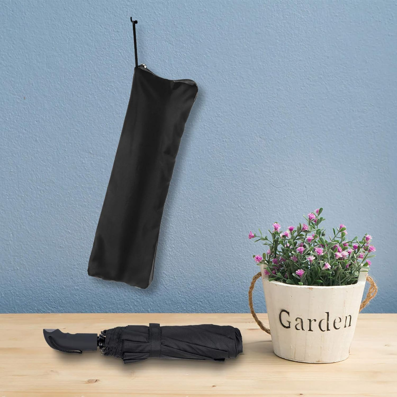 BESPORTBLE Folding Umbrella Bag Umbrella Cover Portable Waterproof Bag Umbrella Bag Umbrella Hanging Bag Umbrella Storage Bag 1Pc (Blue 35Cm) - Grey image number 5