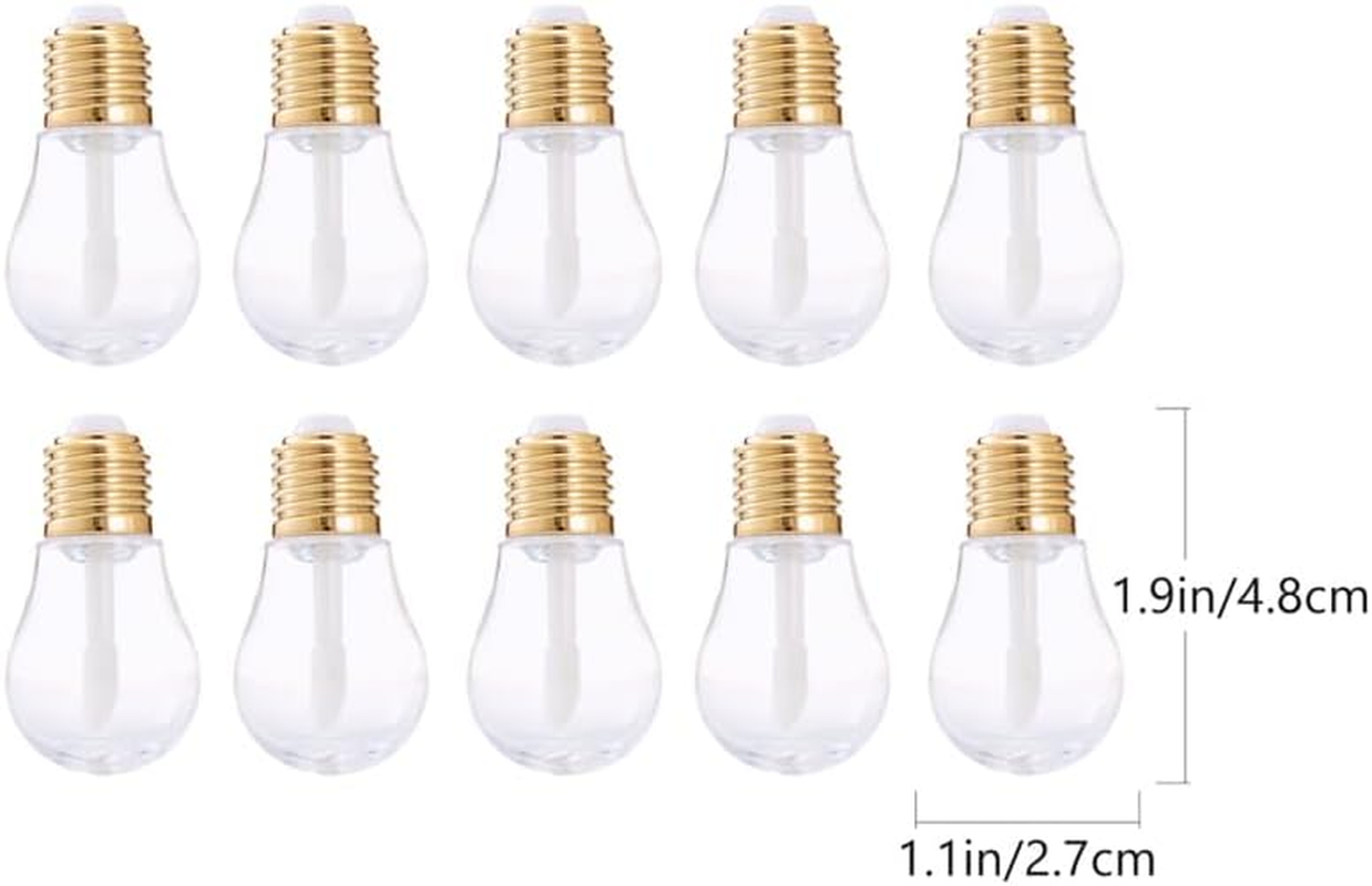 Pack of 10 Refillable Plastic Lip Gloss Bottles DIY Lipstick Container in Bulbs Design Transparent for Cosmetics for Travel And image number 2