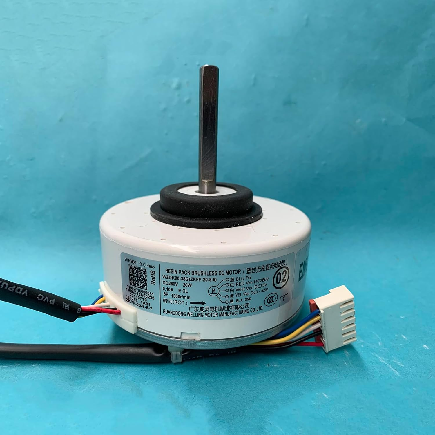 Air Conditioning Motor 20W WZDK20-38G (ZKFP-20-8-6) Brushless DC Fan Motor OEM Part image number 5