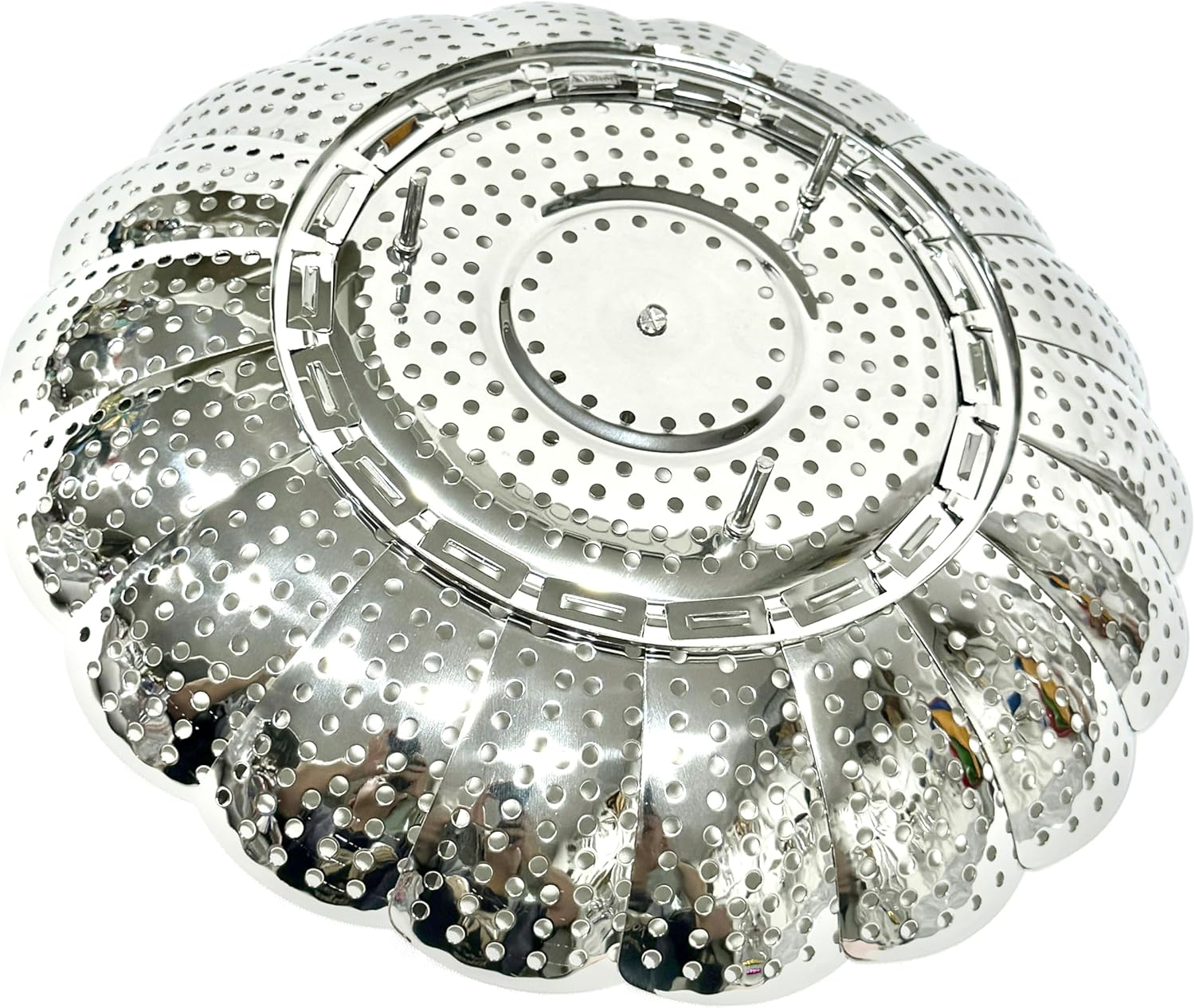 LYLAC HOMEWARE Vegetable Folding Steamer Basket, Metal Stainless Steel Insert, Collapsible for Cooking Food, Expandable Fit Various Size Pot 430 12" 28CM image number 4