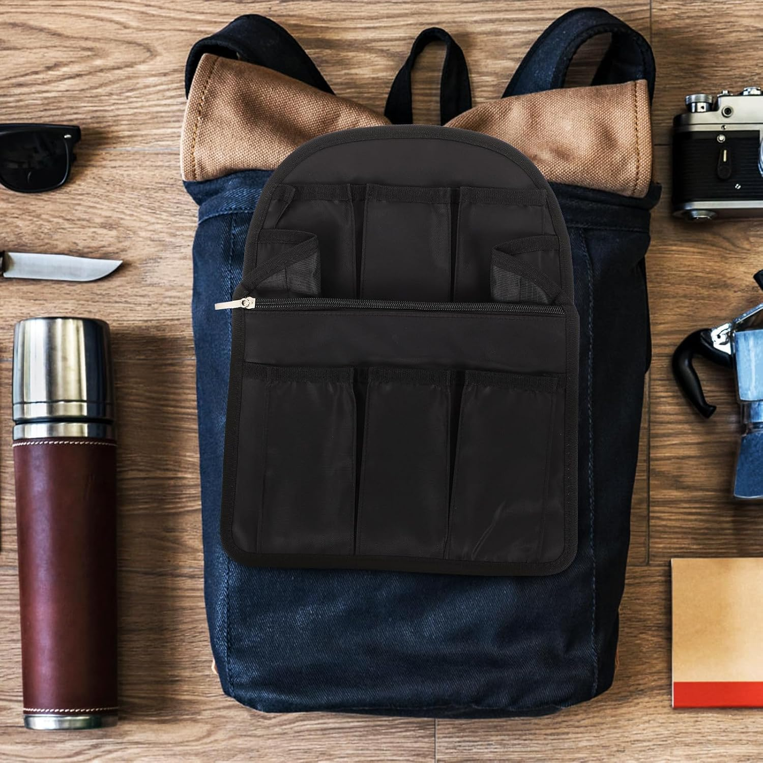 DRESSOOS Backpack Inner Bag Organizer Insert, Portable Large Capacity Shoulder Bag Storage Divider, Universal Purse Organizer Insert for Travel and Daily Use image number 5