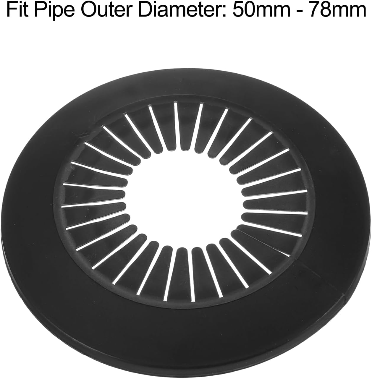 Sourcing Map Pipe Cover Decoration, 2Pcs 50Mm-78Mm PP Plastic Escutcheon Collar Water Pipe Drain Line Cover, Black