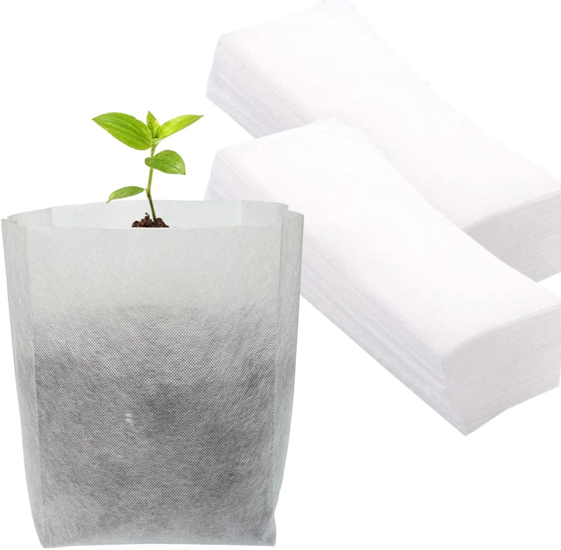 Gardtree Plant Nursery Bags 11.7&rdquo; X 13.5&rdquo; 50PCS, Non-Woven Biodegradable Plant Grow Bags Fabric Seedling Starter Pots for Vegetable Flower Fruit Saplings Tree, Home Garden Supply