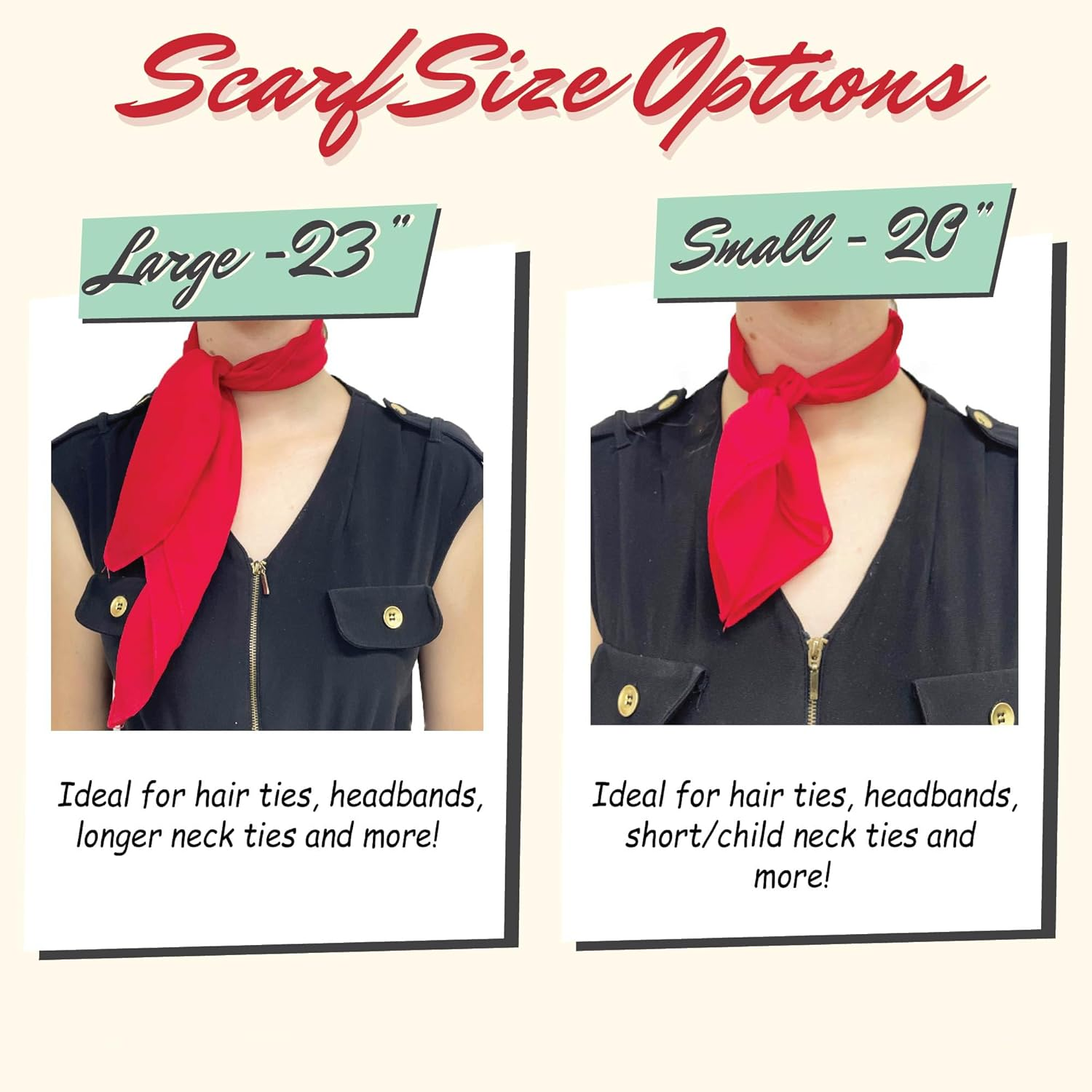 1950S Chiffon Scarf, Vintage Ascot, Retro Hair Tie for Women and Children - Light Pink image number 6