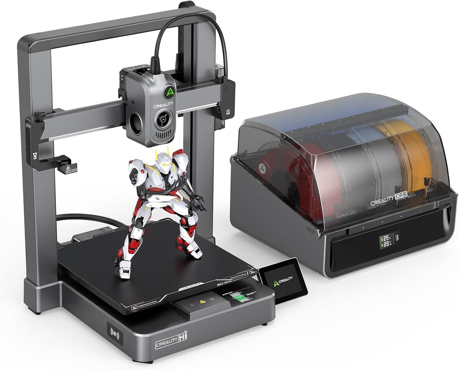 Creality Hi Combo 3D Printer, Multi Color 3D Printer with CFS, 500Mm/S High Speed Auto-Leveling Automatic Filament Reading Clog-Free Extruder 95% Pre-Assemble All-Metal Body 10.24&times;10.24&times;11.81Inch image number 1