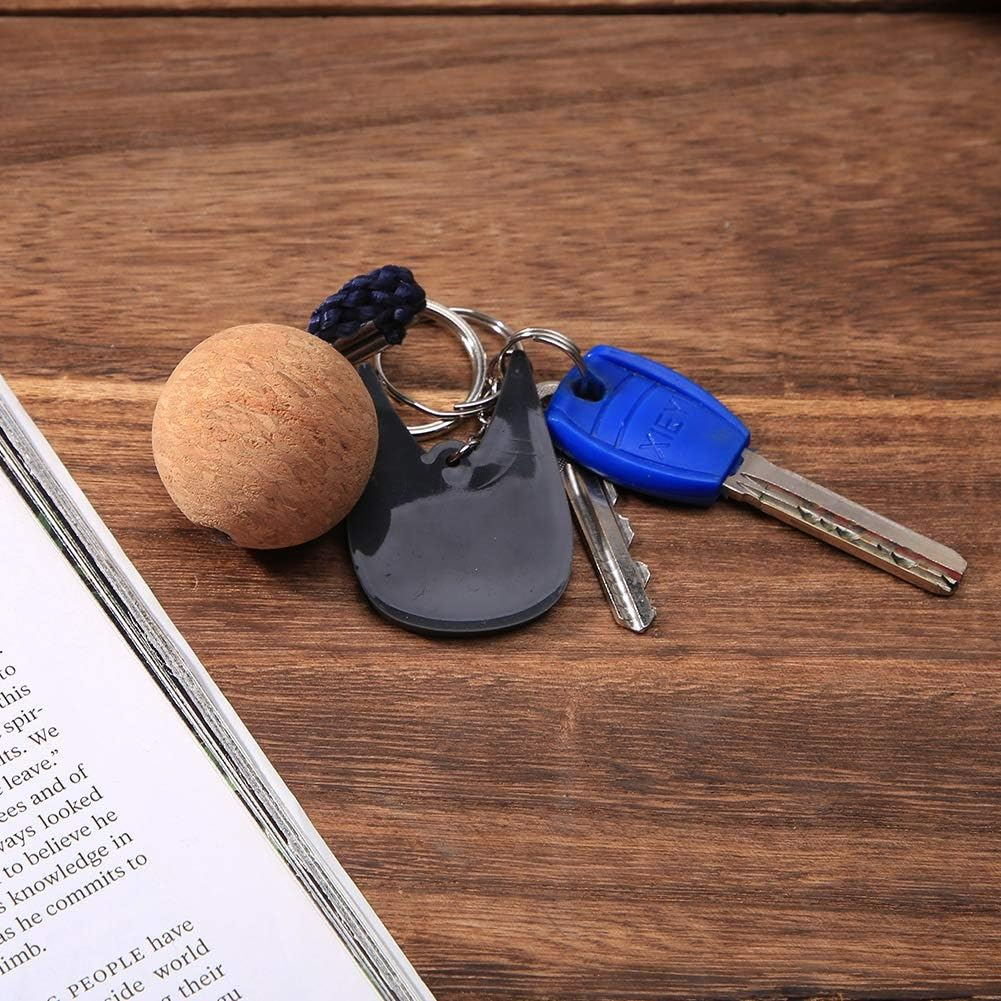 Floating Keychain, Floating Cork Ball Key Ring 2 Pcs Buoyant Keychain Floating Cork Keyring Water Sport Accessories for Marine Boat, Fishing, Sailing, Kayaking - Orange image number 2