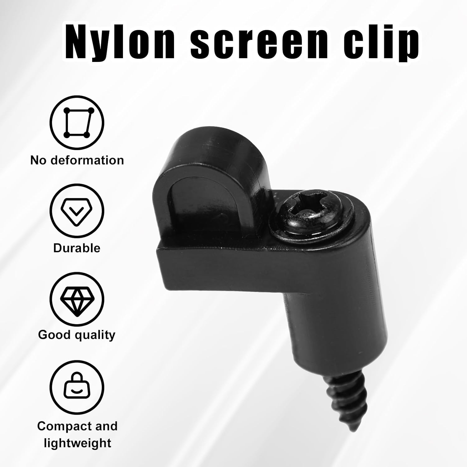 24Pcs 3/8 Inch Nylon Window Screen Clips with Screws, Diecast Door Glass Secure Fasteners Winter Window Screens Holder Clip Accessories for Storm Windows Storm Panels (Black) - Black image number 4