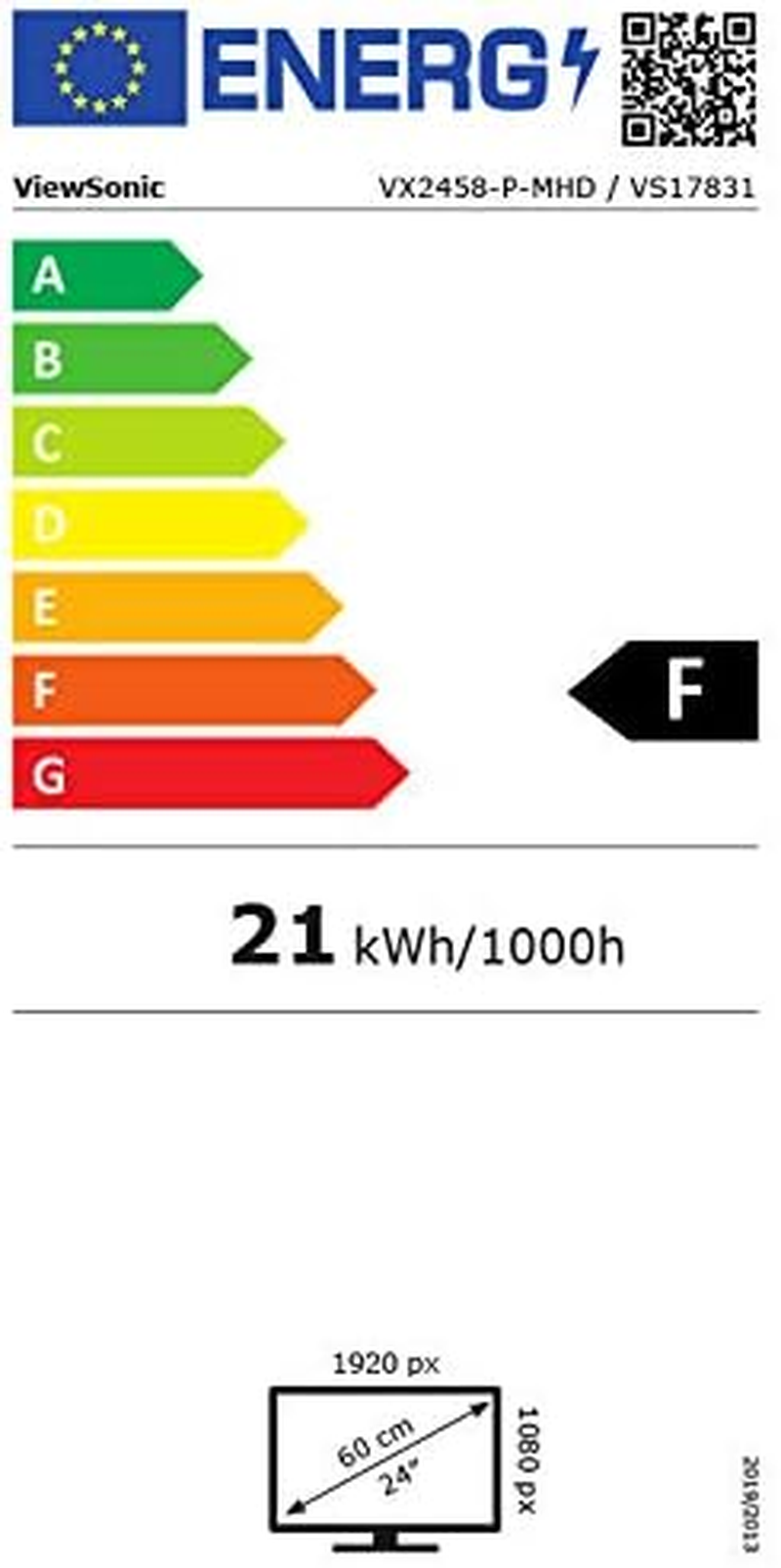 Viewsonic VX2458-P-MHD 24-Inch Full HD 144Hz Gaming Monitor, Black image number 1