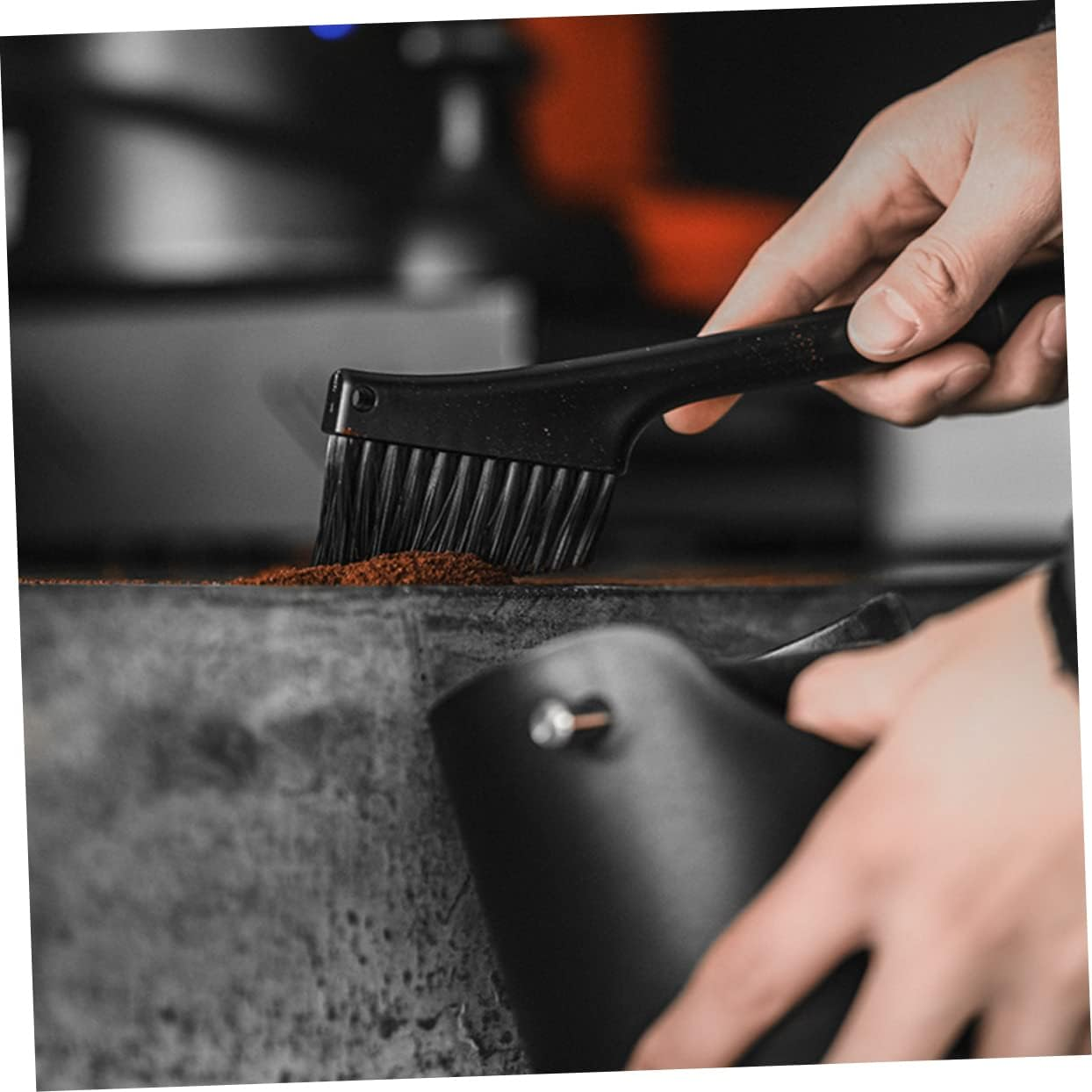 LABRIMP Double-Ended Cleaning Brush for Coffee Machine Espresso Cleaner Soft Bristles Long Handle Multi-Functional for Baking Sugar Tea Powder Keeps Equipment in Order image number 3