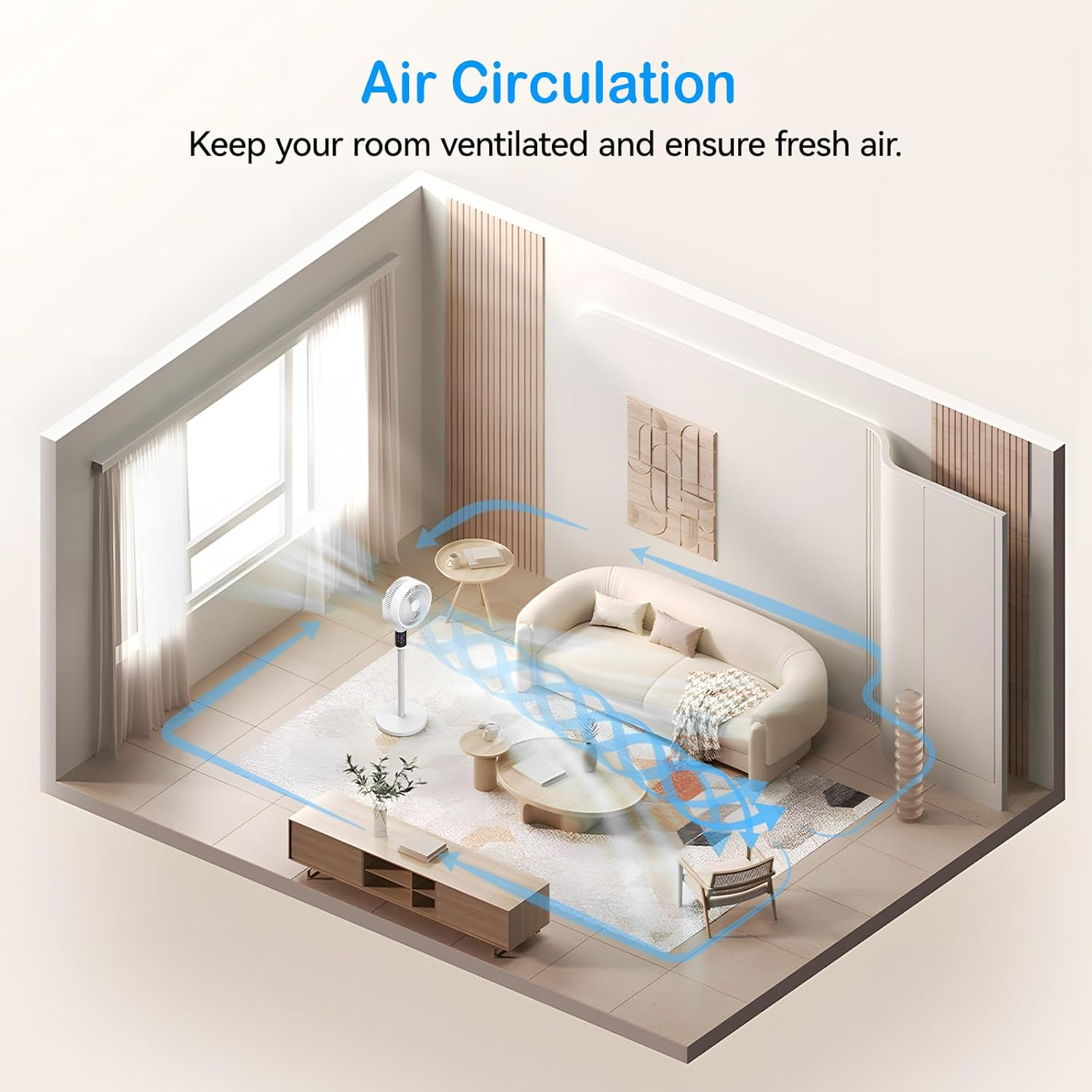 Pedestal Fan, 40'' Oscillating Standing Fan with Remote Control, Adjustable Height Air Circulation Floor Fan, Timer, 6 Speeds Adjustable Stand Fan for Home, Bedroom, Dormitory, Office image number 1