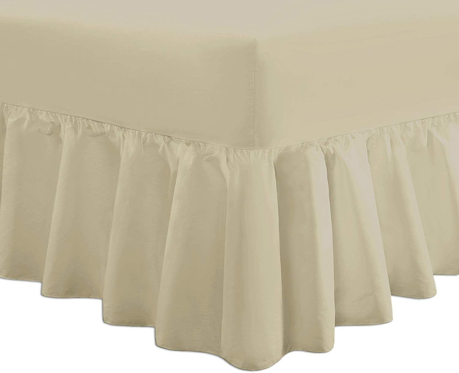 Divine Textiles Luxury Extra Deep Frilled Valance Fitted Sheets, King - Red
