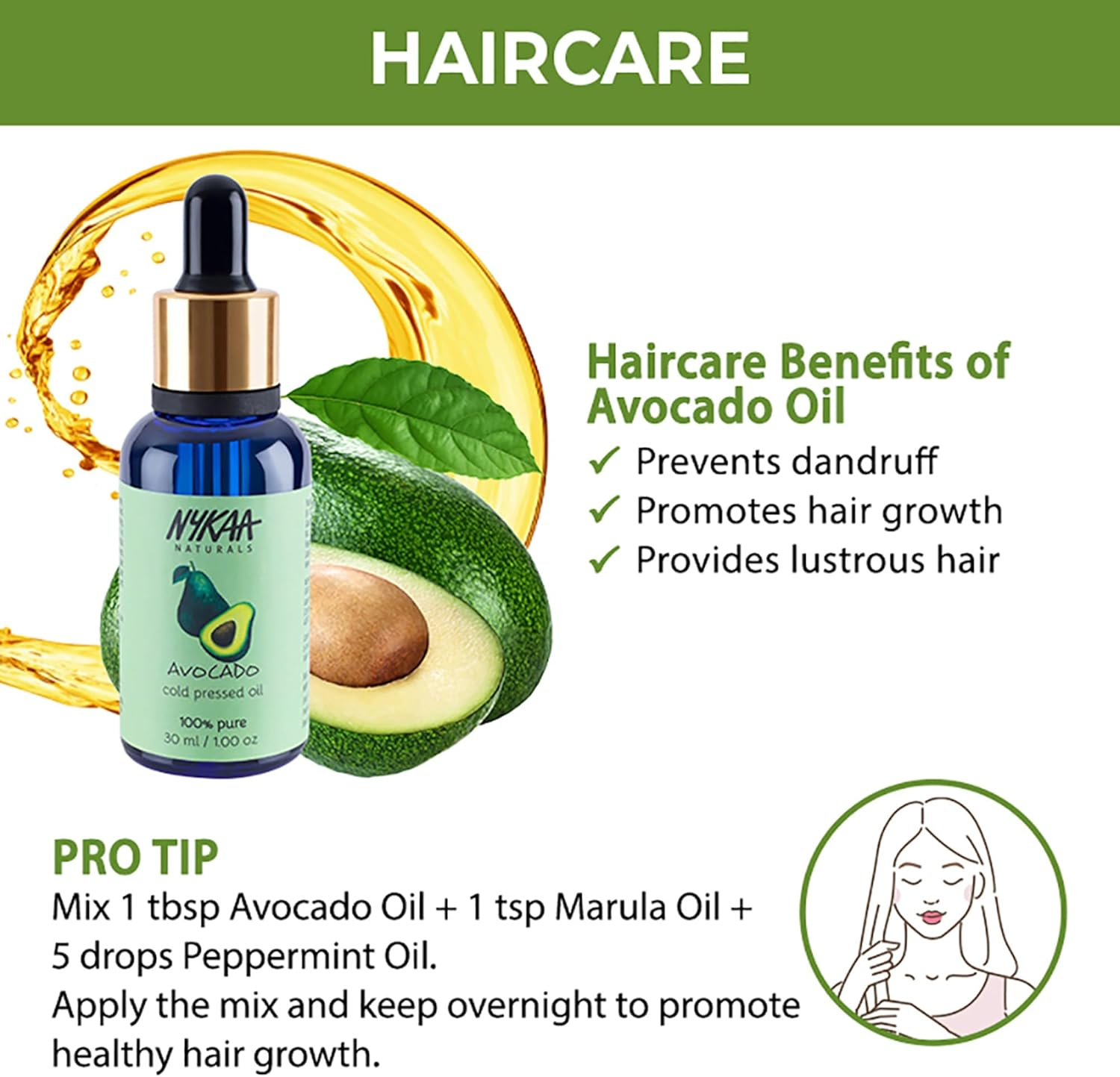Nykaa Naturals 100 Percent Pure Cold Pressed - Avocado for Women 1 Oz Oil