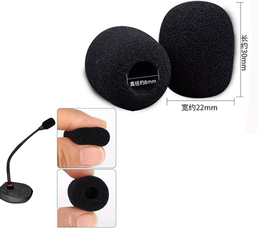 20 Pcs Foam Mic Cover, Black Mini Microphone Headset Windscreen Sponge Foam Mic Cover(30X22X8 Mm) image number 4