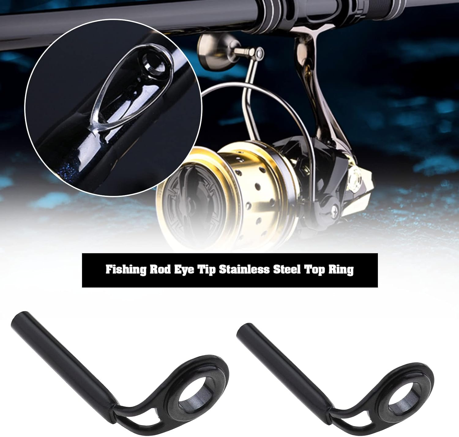 VGOL 15Pcs Fishing Line Spinning Guide Eyes Rings Fishing Rod Tip Repair Kit Fishing Rod Guide Various Size Tip Fishing Supplies for Saltwater Freshwater image number 4