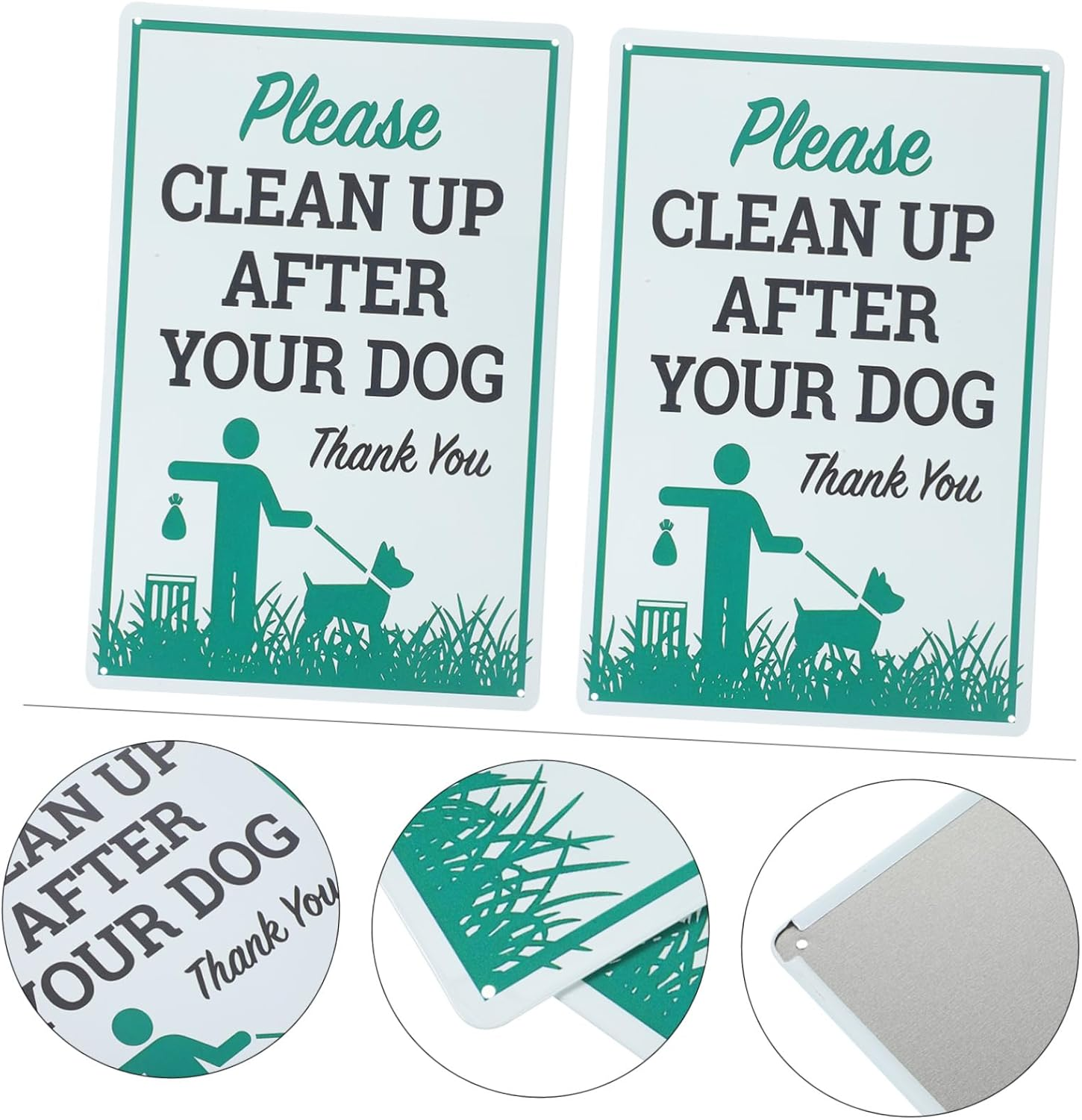 Milisten 2Pcs Dog Poop Sign Iron Garden Decor Pick up after Your Dog Sign Clean up after Your Dog Signs image number 3