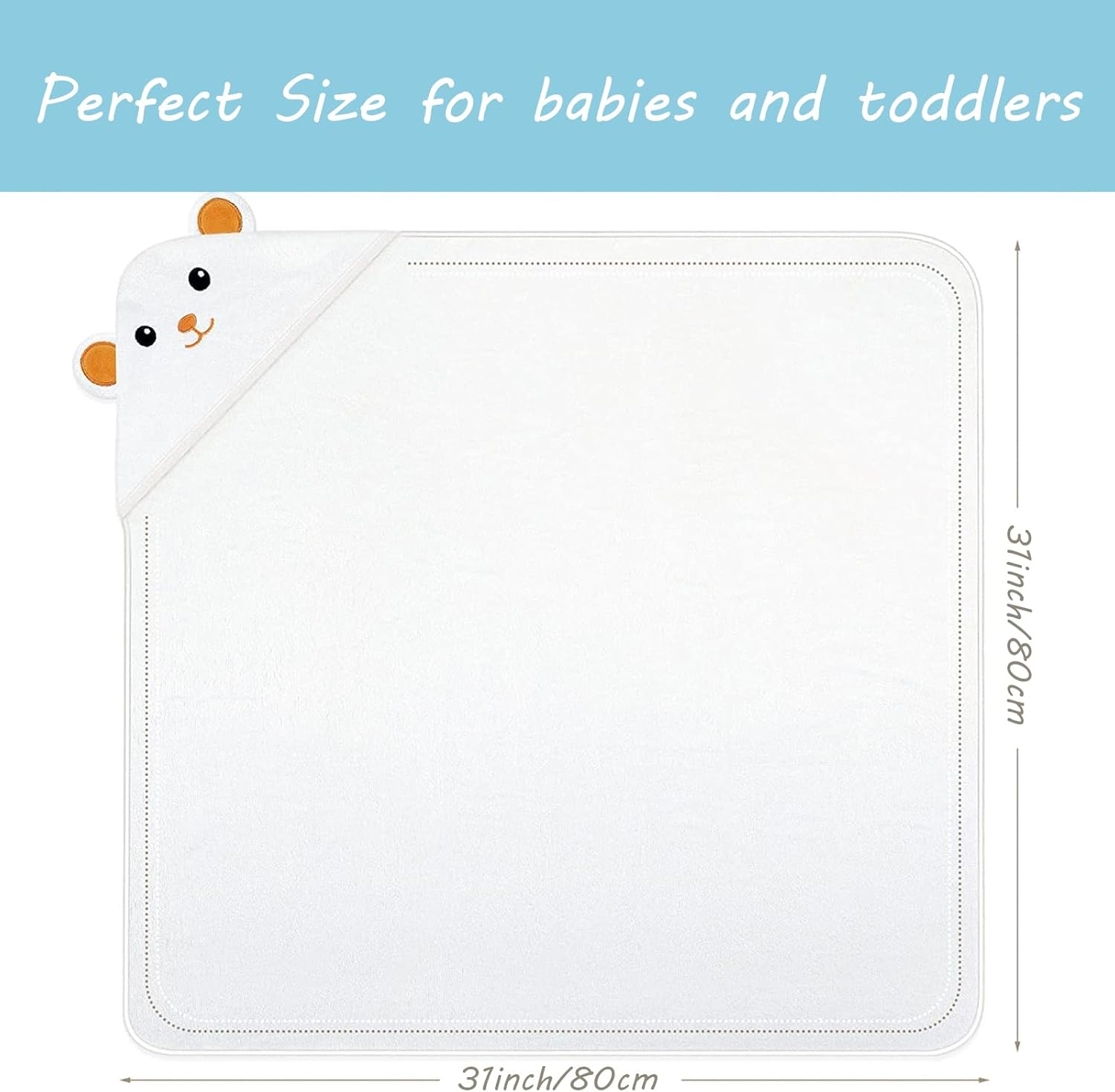 ROXANEPIG 2 Pack Hooded Baby Towel - Premium Soft Bath Towel for Babie, Newborn, Infant - Ultra Absorbent, Natural Baby Stuff Towel for Boy and Girl image number 6