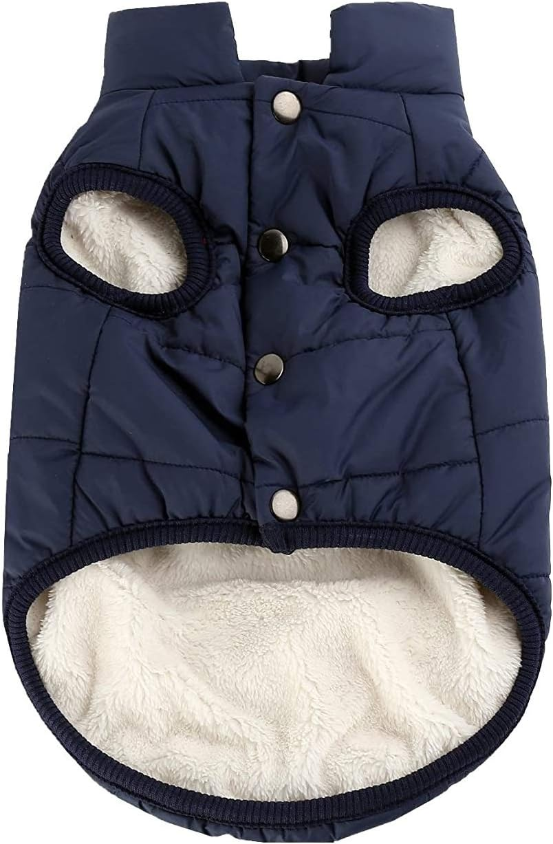 Double Layer Fleece Warm Dog Jacket Coat Vest for Puppy Winter Cold Weather Soft Windproof Apparel for Small Medium Large Dogs (L) image number 1