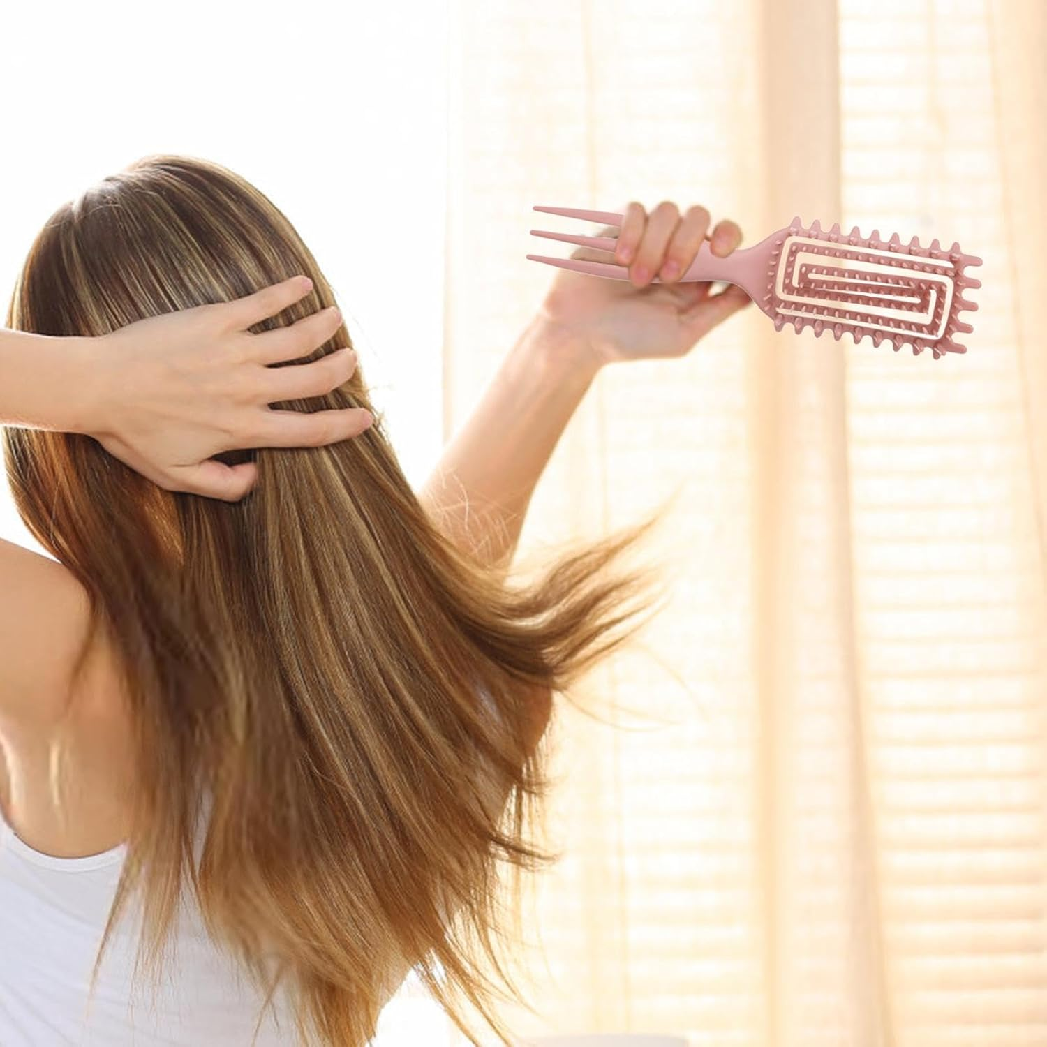 High Top Combs - Three-Pronged Comb - Three-Prong Design Curl Hair Separating Brush, Curly Hair Brush for Curling for Men and Women for Wet Dry Curly Thick Straight Hair image number 6