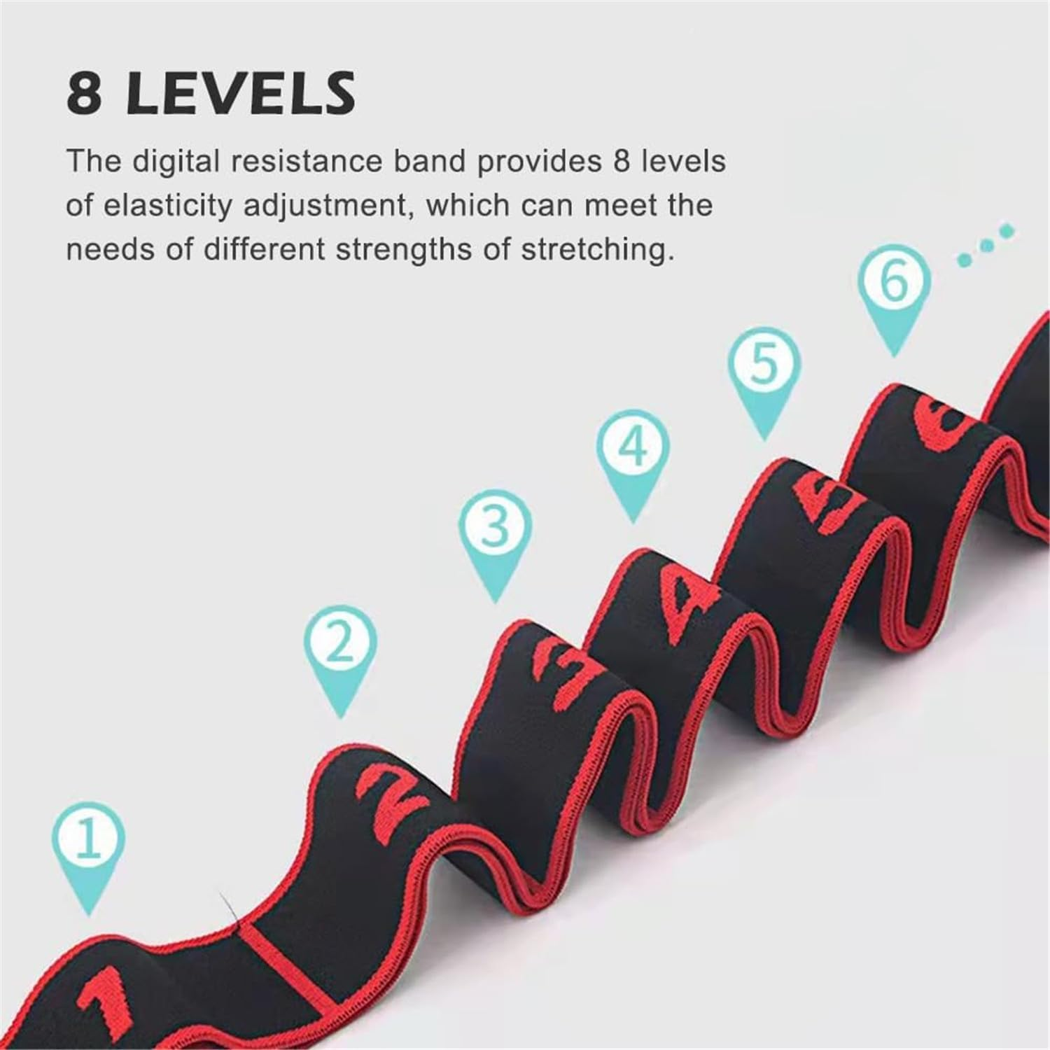 Yoga Bands Elastic Fitness 8-Section Segmented Stretching Digital Dance Back and Shoulder Suitable for Latin Pilates Strength Training Exercises Full-Body Workout Muscle Joint Mobility Enhancement image number 6