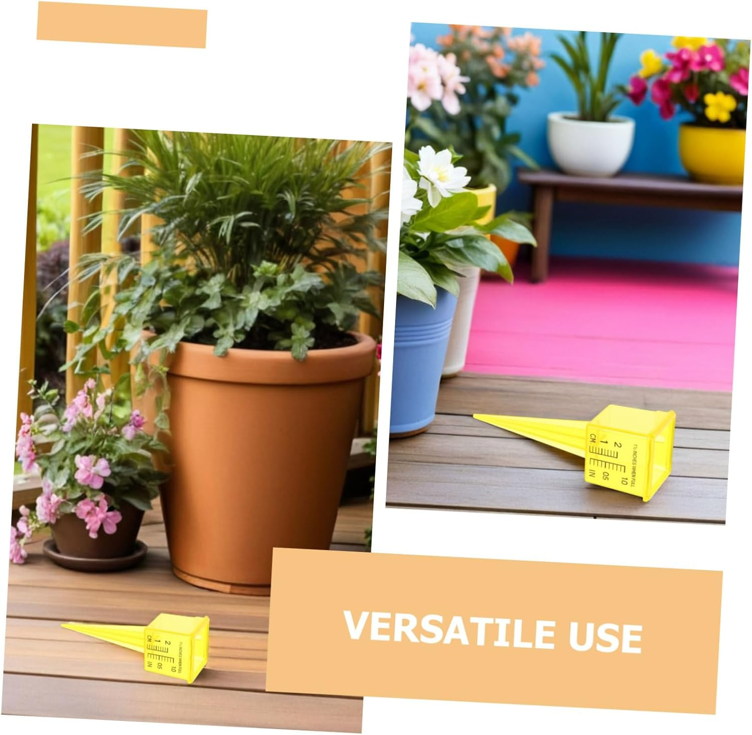 20Pcs Lawn Water Meter Yard Rainfall Gauge Rain Measure Gauge Garden Rain Plastic Garden Rainfall Monitor Plastic Tube Outdoors Yellow image number 1