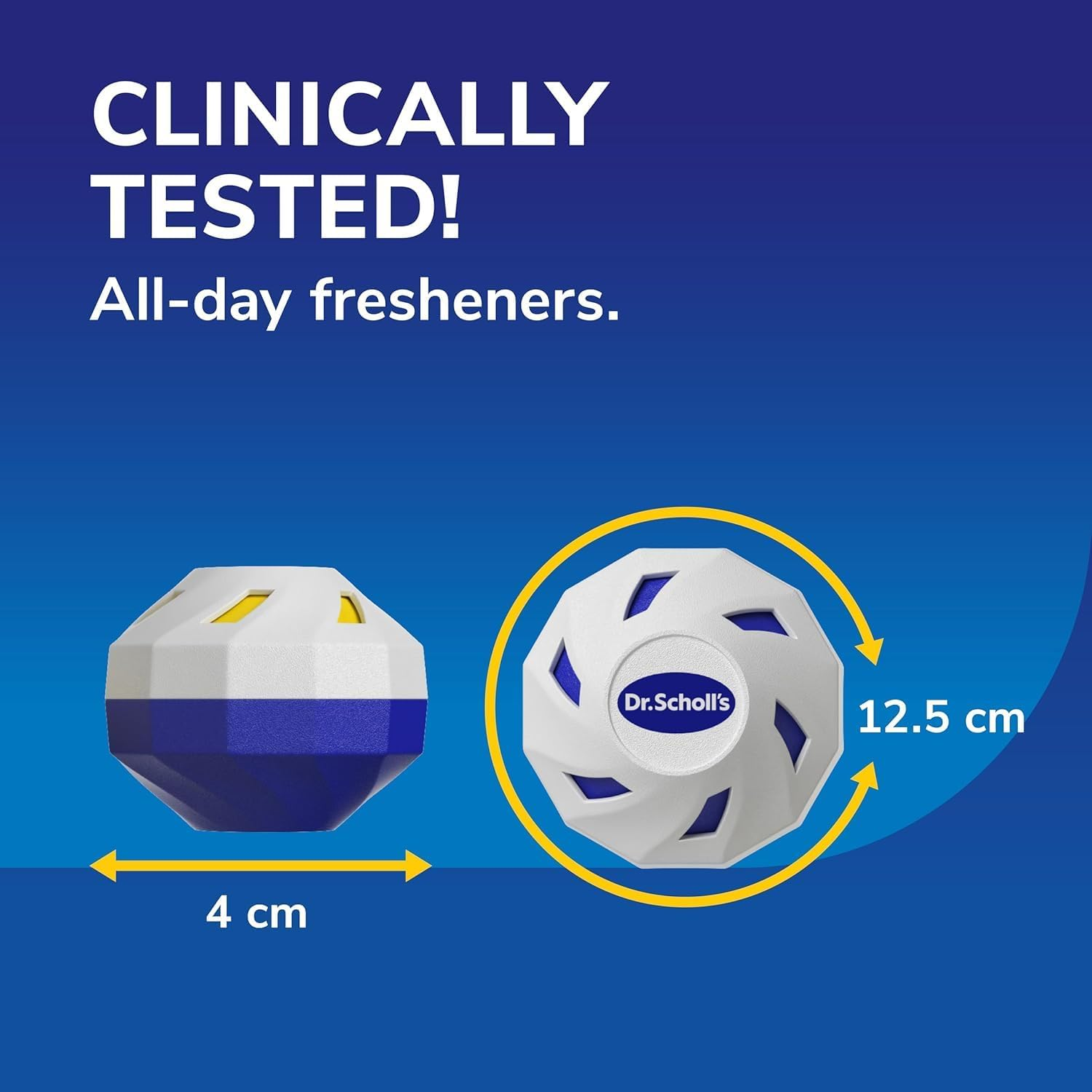 Dr. Scholl'S Shoe Deodoriser Balls - Keeps Shoes, Football Boots, Gym Bags Smelling Fresh, Clinically Tested Shoe Deodoriser with All-Day Freshness, Reusable and Long-Lasting, Shoe Odour Eliminator