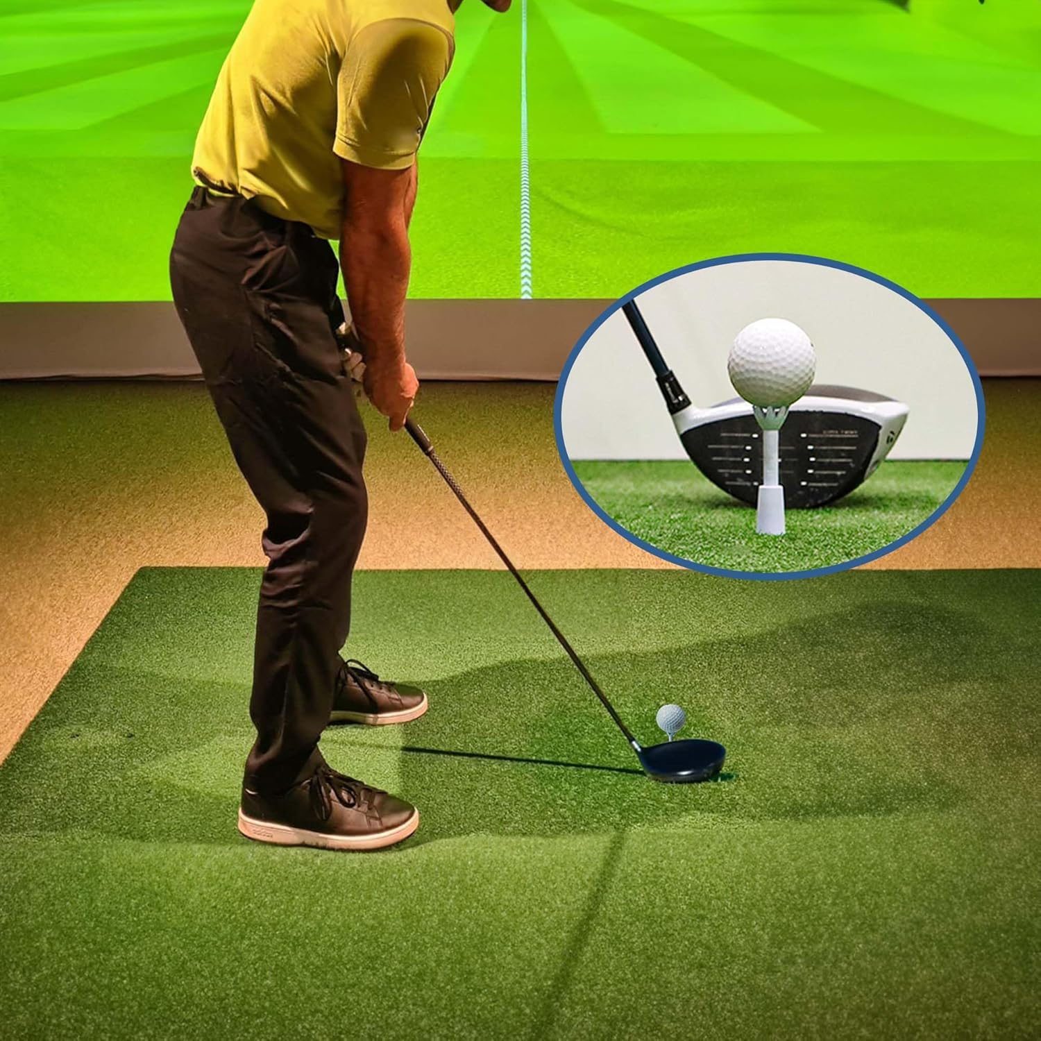 Adjustable Golf Tee, Golf Mat Tees for Driving Range & Simulator, Rubber & Plastic Golf Tees - Essential Golf Accessories for Men, Unbreakable Golf Tees - No Need to Repeatedly Pick up (3 Pack White) image number 2