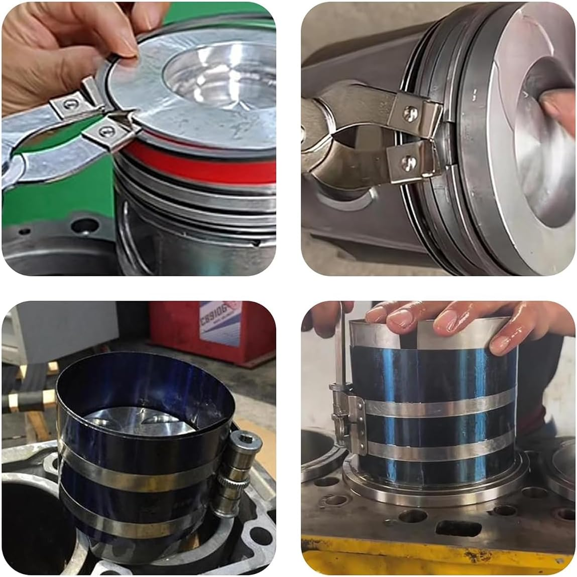 AIMALL Adjustable Piston Ring Expander Tool Set, 4IN & 6IN Automobile Piston Ring Disassembly & Installation Pliers for Engine Repair image number 1