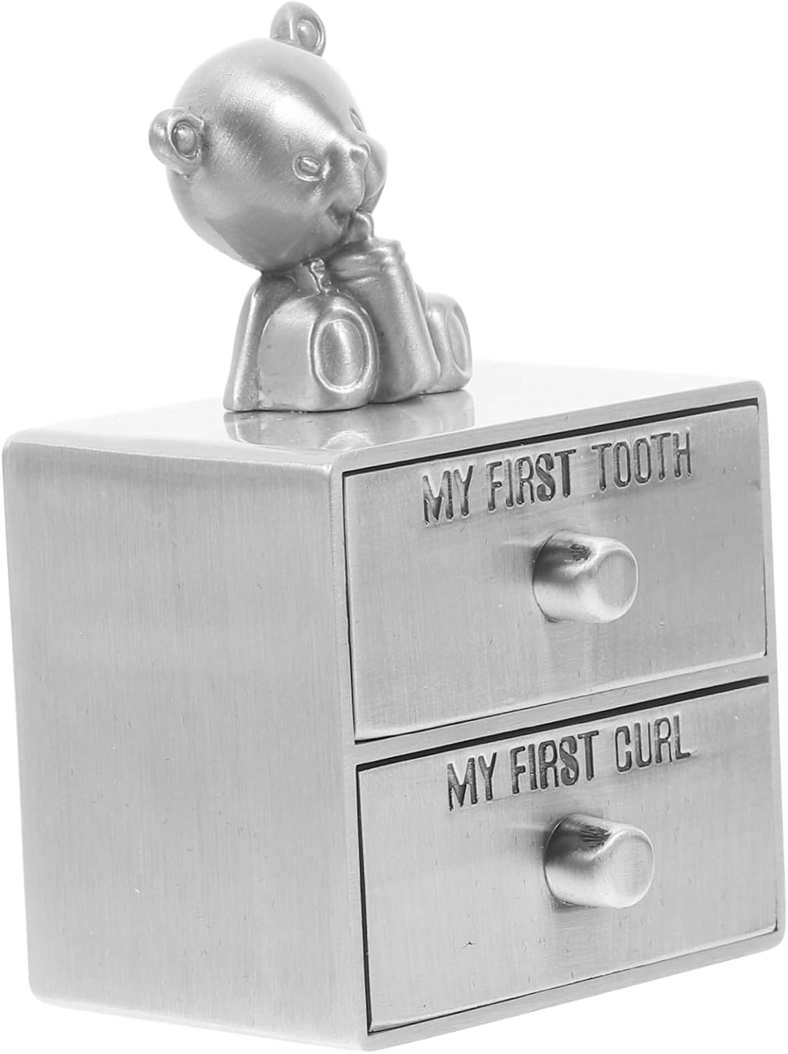 Alipis Metal Teeth Storage Box First Tooth Keepsake Box for Boys and Girls Curl Holder image number 6