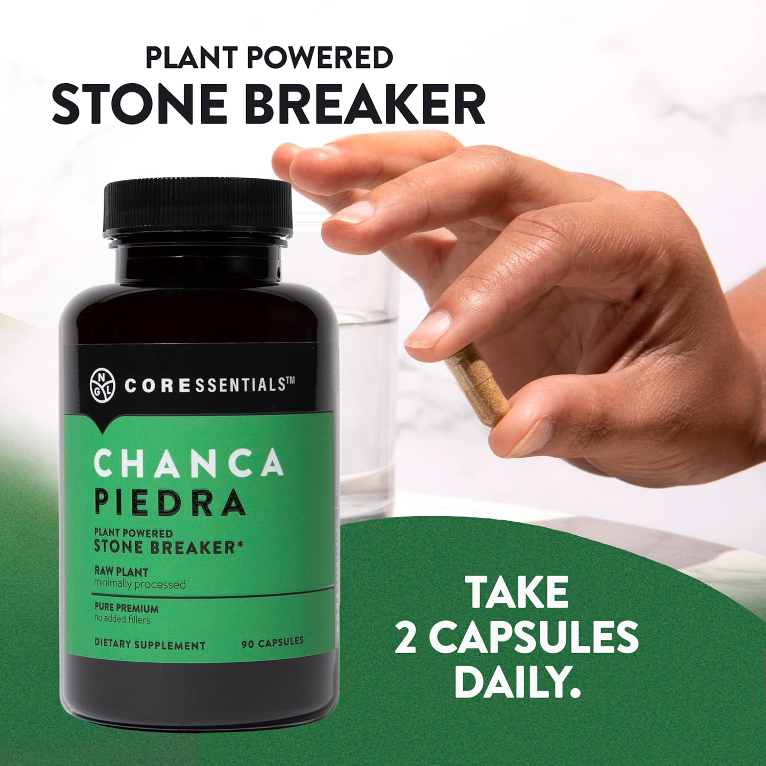 CHANCA Piedra Pure Stone Breaker 1300Mg - Kidney, RENAL, Gallbladder Support Phyllanthus Niruri - All Natural Herbal Detox Urinary Tract, Removes Impurities - 90 Capsules image number 2